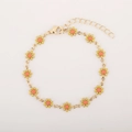 Daisy charm bracelet in gold-plated finish with yellow petals and lobster clasp - Yellow Little Daisy