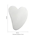 Heart-shaped stainless steel makeup spatula measuring 60mm by 45mm with a 0.7mm thickness - Thin Heart-shaped Foundation Spatula/Gua Sha
