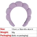 Light purple cloud-shaped padded spa headband, microfiber towel texture, 17x18x4cm size - Terry Cloth Headband / Taro Purple