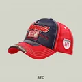 Vintage Hawaii Baseballkappe in Navy und Rot mit bestickten Details und Used-Look - Verstellbar / Hawaii Rot