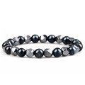 Tiger eye and faceted hematite beaded bracelet with deep blue natural stones - Dark Blue Tiger Eye (Style 2) & Hematite