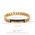 Golden Cuban chain bracelet featuring black carbon fiber inlay and stainless steel design - Gold Carbon Fiber (W-4-1)