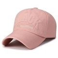 Pink cotton baseball cap featuring Black New Collection embroidery on a white background - Adjustable / Pink