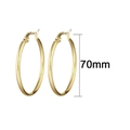 Orecchini a cerchio minimalisti in acciaio inossidabile placcato oro 18K 70mm - Cerchio Diametro 70mm (HC-E10816) / Oro