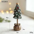 Mini-Weihnachtsbaum aus grünem Harz mit Goldstern und roten Schleifen, 18 cm hoch - Schneebedeckter Weihnachtsbaum Groß