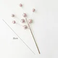 Baies artificielles roses pailletées pour Noël, longueur 35cm, lot de 6 bouquets - 6 Faisceaux/Paquet (35cm) / Gris foncé