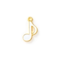 Elegante ciondolo a nota musicale dorato con smalto bianco per la creazione di gioielli - Piccolo (13x19mm) / Bianco