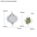 Leaf-shaped silicone mold for DIY resin epoxy pendants with exact dimensions for crafting - D3822-Leaf Tag Mold