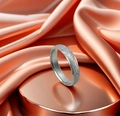Sparkling silver titanium steel ring with micro-pave setting on a luxury pedestal - Adjustable Open / Silver Frosted Minimalist (wjz565-2 Silver Frosted)