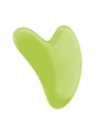 Polished light green resin heart-shaped gua sha tool for facial massage therapy - Resin / Transparent Green