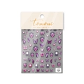 Adesivi per unghie giapponesi con farfalle viola e decorazioni a forma di gemma - Stile Farfalla Viola Gemma (TA175)
