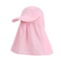 Pink outdoor sun hat with detachable neck flap and face cover featuring sport embroidery - Pink (9269)