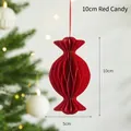 10cm red honeycomb paper candy ornament for Christmas tree festive window decorations - 10cm Candy / Red
