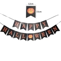 Detailansicht der 12x15cm Happy Halloween Girlande in Schwarz und Orange mit Kürbis - Kleine Größe 12*15cm