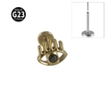 Clou de labret œil doré en titane G23 avec pierre noire pour divers piercings - Œil - Or / 1.2x8mm