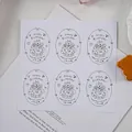 6-piece oval Happy Birthday stickers featuring a hand-drawn bear and crown for gift sealing - Vertical Dog (6 Pcs/Sheet)