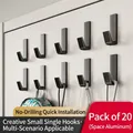 20er Set mattschwarze J-Haken aus Weltraumaluminium ohne Bohren für die Wand - 20 Stück Packung / Verdicktes Space Aluminium / Klassisches Schwarz