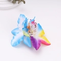 Macro shot of artificial cymbidium orchid petals with realistic gradient colors and textures - Blue + Multicolor