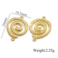 Ciondolo a spirale in acciaio dorato con vista fronte e retro, 26 mm x 19,5 mm - Ciondolo a Spirale Dorato a Doppio Foro