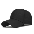 Gorra de béisbol negra ligera y transpirable de secado rápido con agujeros láser - Negro
