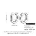Silver thick titanium steel hoop earrings with 28mm outer diameter and 5.0mm wire width - 5.0*18mm / Steel