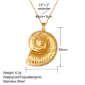 Collana con ciondolo a conchiglia in acciaio inossidabile placcato oro 18k con misure - Stile Conchiglia 2 (XL0013)