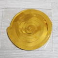 Golden spiral PVC hanging swirl decoration for parties packaged in a clear plastic bag - Single Spiral / Gold