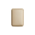 Minimalist MagSafe magnetic leather card wallet for iPhone in elegant champagne gold color - Gold