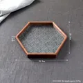 Small hexagonal walnut wood tray with vintage begonia embossed glass bottom plate - Small Hexagon - Glass
