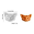 Three-eyed cat resin silicone mold with orange finished product and size markings - Three-eyed Cat / 6.3x4x1.7cm