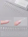 Tabella taglie unghie finte opache corte con misure precise di lunghezza e larghezza - Francese Opaco Incollatura Superficiale Ovale (300 Pezzi)
