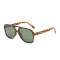 Classic tortoiseshell aviator sunglasses with double bridge and dark green lenses - Tortoise Frame G15 Green Polarized