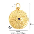 Lucky Evil Eye gold star pendant with blue gemstone inlay for necklaces - Gold All-seeing Eye