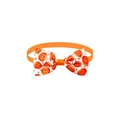 Adjustable pet bowtie with watercolor pumpkin print for Thanksgiving and autumn - Orange White Hand-drawn Pumpkin