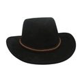 Cappello da cowboy western nero classico con fascia in corda intrecciata marrone - Taglia unica / Nero (Corda Intrecciata)