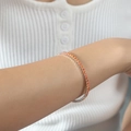 Elegante bracciale tennis argento con zirconi arancioni a taglio tondo e placcatura - Zirconia Arancione Color Acciaio