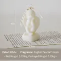 White angel aromatherapy soy candle in British Pear and Freesia scent on heart base - White (English Pear & Freesia)