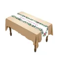 White Christmas table runner with Merry Christmas text and red berry pine needle print - White Red Blessing Pine Needle-012