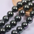 Deep peacock green glass pearl beads with metallic luster for jewelry making - 6mm Straight Hole/Approx 65pcs Per Strand / Malachite green