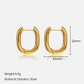 Orecchini a cerchio ovali in acciaio inossidabile placcato oro, misura 23mm x 18mm - Orecchini Ovali Oro