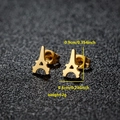 Gold Eiffel Tower stud earrings in stainless steel with dimension and weight details - 058 Tower Gold