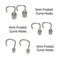 Detailed comparison of 3mm, 4mm, and 5mm matte titanium steel ball hook earrings - 4mm Steel Frosted Curved Hook (Single)