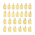 26 English alphabet rectangular pendants in 18K gold plated stainless steel set - Letter A / Gold