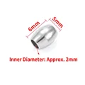 6mm oval stainless steel spacer bead for jewelry making with 2mm inner diameter - Oval Rice Bead / 5x6mm / Steel