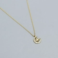 Collana in argento S925 dorato con ciondolo stella e luna e pavé di zirconi luminosi - Argento 925 / Oro