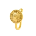 Anneau de nez doré en forme de U sans perçage avec un motif floral géométrique - Forme de Casquette Dorée (x595)