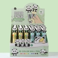Stylo à bille panda mignon 10 couleurs en vert menthe et beige avec pointe 0,7 mm - 7962 Panda Stylo à Bille 10 Couleurs