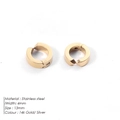 Minimalist 4mm wide 14k gold plated stainless steel hoop earrings with hinged clasp - 13mm x 4mm Hoop Earrings (YE35978) / Steel