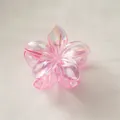 Elegant large iridescent pink frangipani flower hair claw clip for a stylish ponytail look - Pink Electroplated [8cm Large]