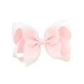 4 inch handmade pink and white gradient grosgrain ribbon hair bow clip for girls - Gradient Pink White (#25)